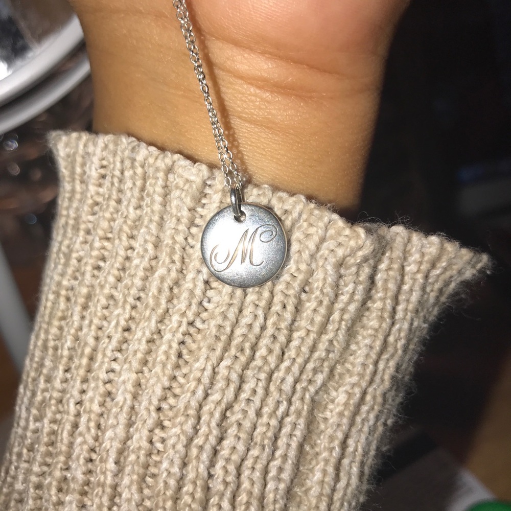 Tiffany necklace. “M” initial, barely worn